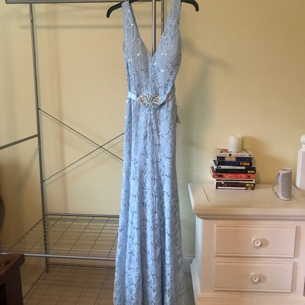 Light blue long formal dress